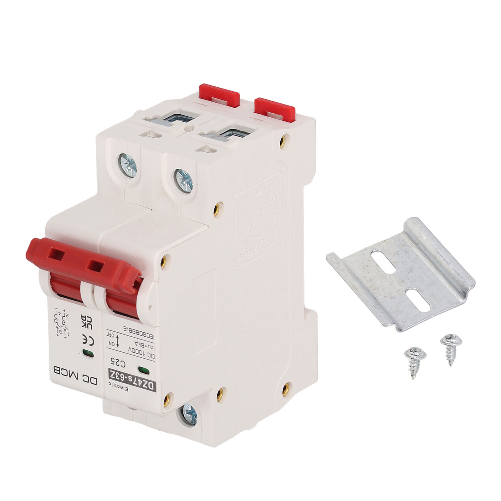 Dc-leistungsschalter, Kurzschlussschutz, Modular, Mit Din-schiene, 2p, 1000 V, 25 A