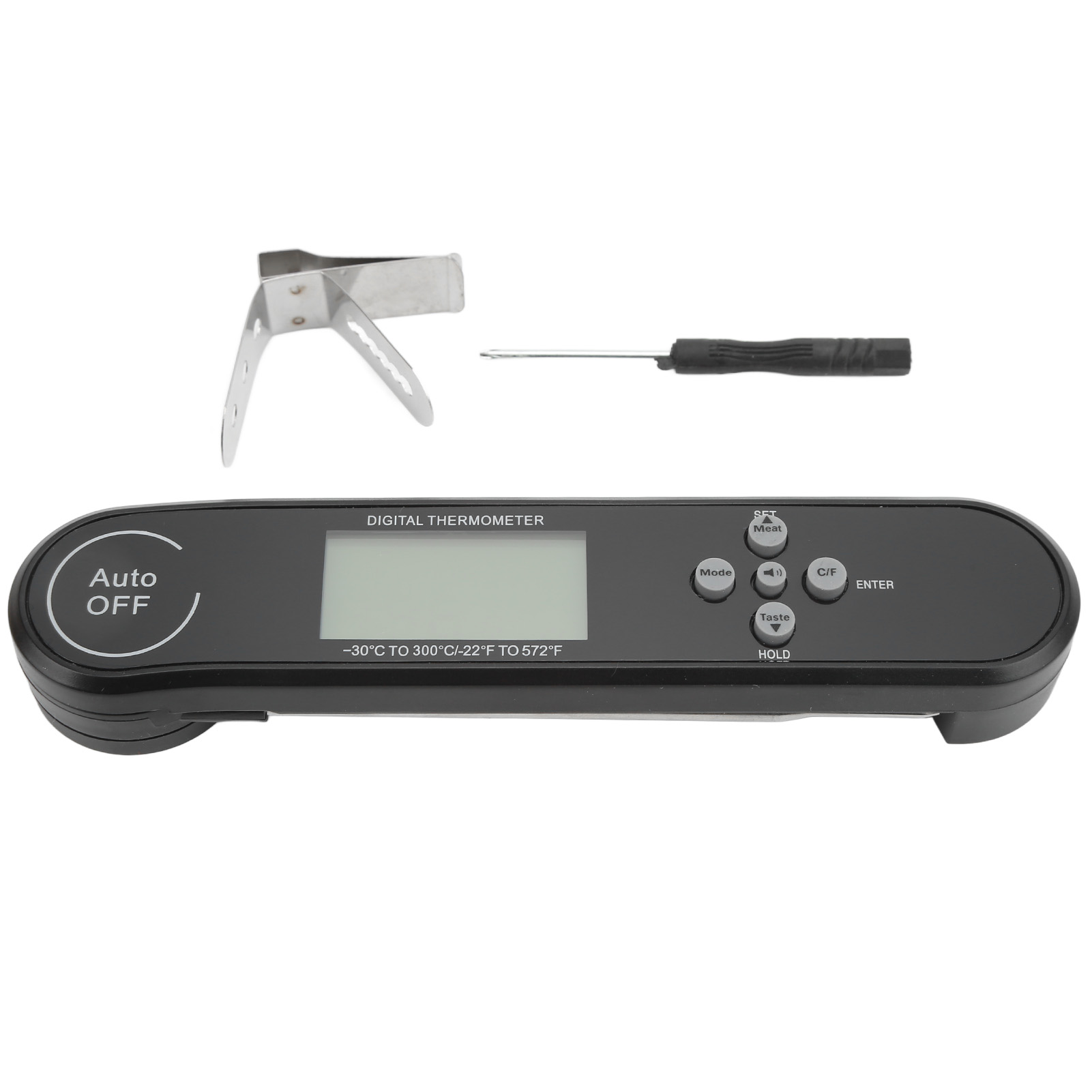 Digitales Multifunktions-lebensmittelthermometer, Klappbar, Um 180° Drehbar, Sonde 22℉572℉ 30℃300℃ Für Grillfleisch