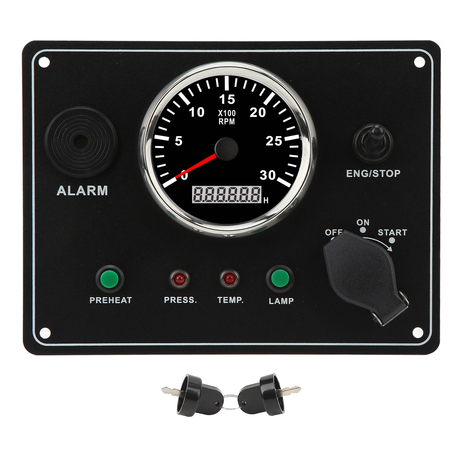 Marine-instrumententafel, Multifunktional, 3000 U/min, Motor-tachometer, Niedriger Öldruck, Wassertemperatur-alarm Für Wohnmobile, Yachten, Boote, 12-v-stromkreissystem