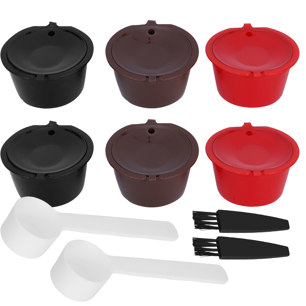 Wiederverwendbarer, Nachfüllbarer Kaffeekapsel-filterbecher Mit Löffel, Bürstenset, Café-werkzeuge Für Dolce Gusto