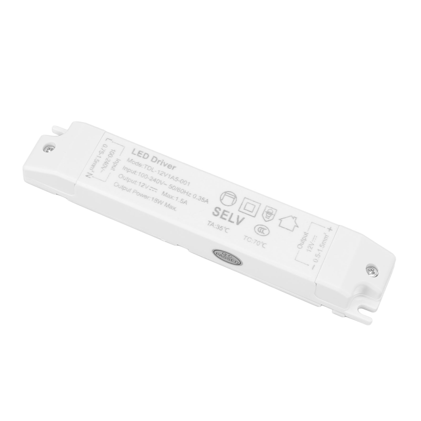 18w Led-transformator-treiber Dc12v 1,5a Abs-multischutz-netzteil Für Zuhause Ac100-240v
