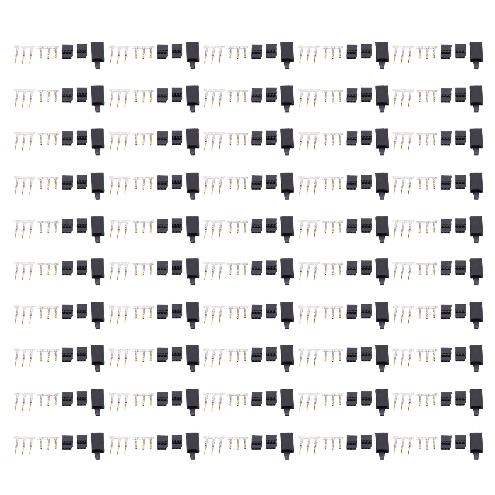 50pcs Servo-empfänger-anschlussstecker Mit Schloss Und Vergoldetem Stecker-buchsen-klemmen-kit