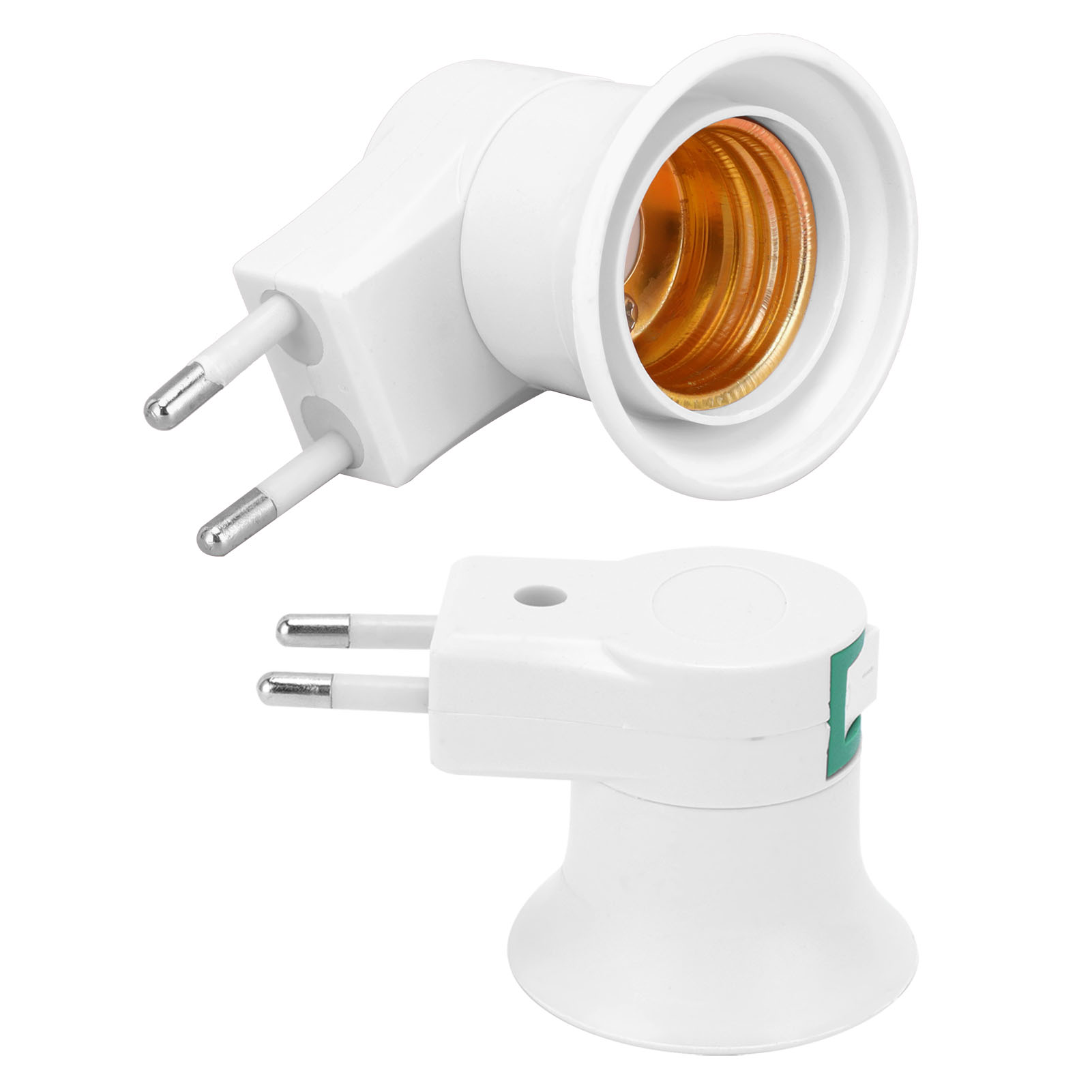 2-teiliger E27-lampensockel-adapter Mit Schalter, Pvc-schraubsockel