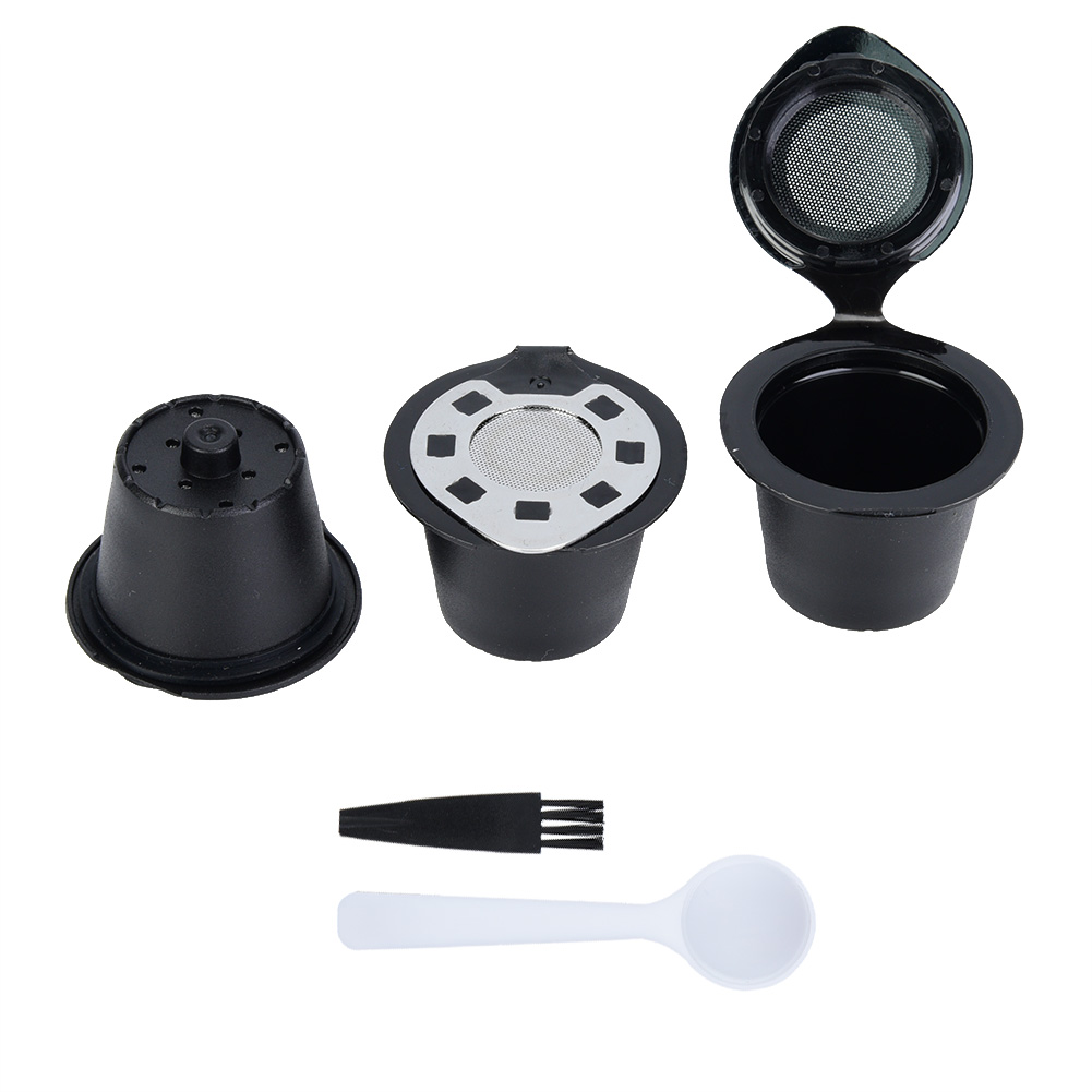 5 Teile/satz Kunststoff & Edelstahl Wiederverwendbare Nachfüllbare Kaffee Kapseln Pod Filter Tassen Sieb
