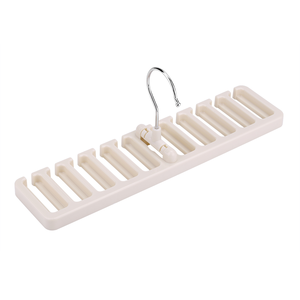10 Slot Krawatte Gürtel Schal Rack Organizer Robuster Kunststoff Schrank Kleiderschrank Platzsparend Beige