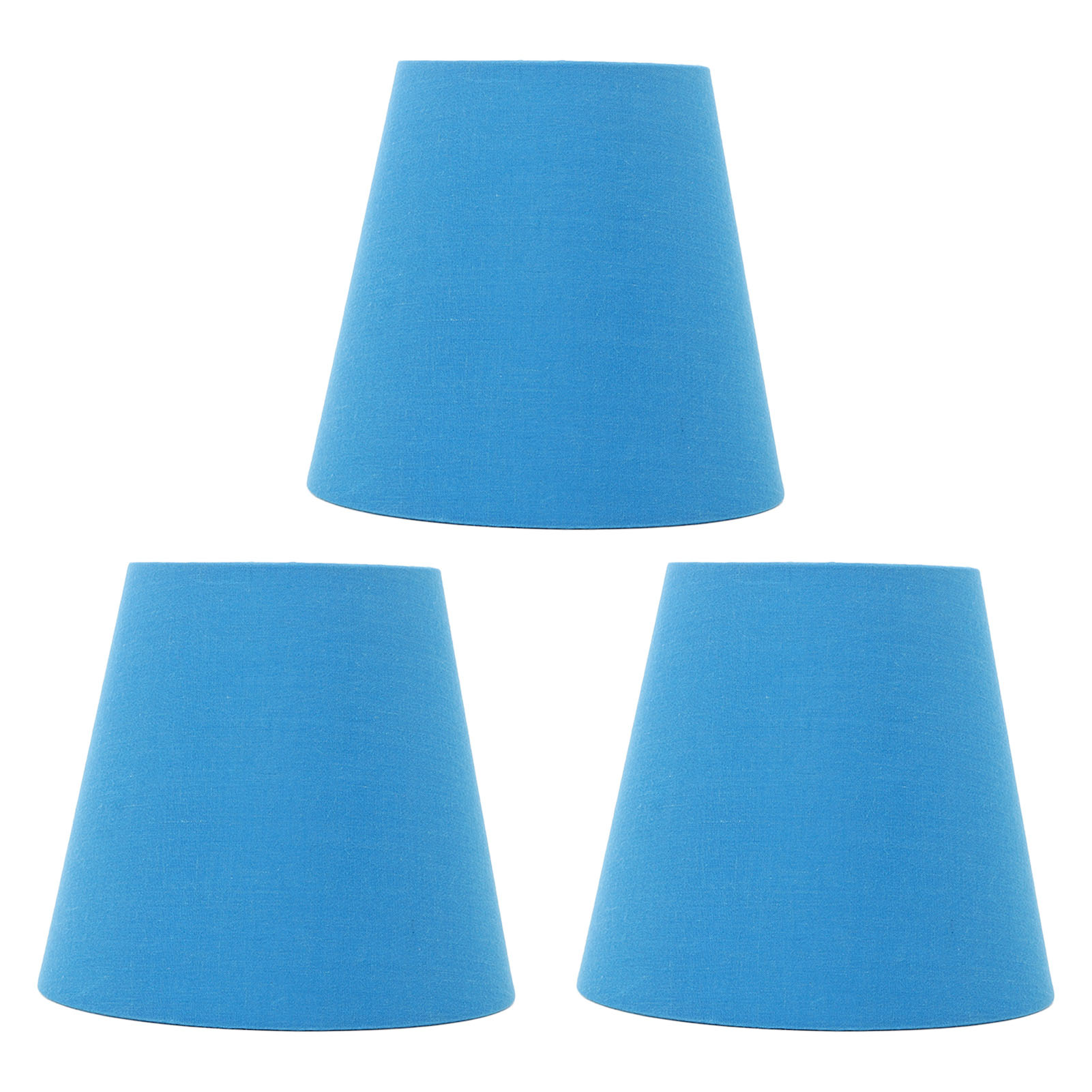 3 Stück Stoff-lampenschirm, Innovativer E14-interventionstyp, Moderner Staubschutz Für Schlafzimmer, Nachttisch, Retro-blau