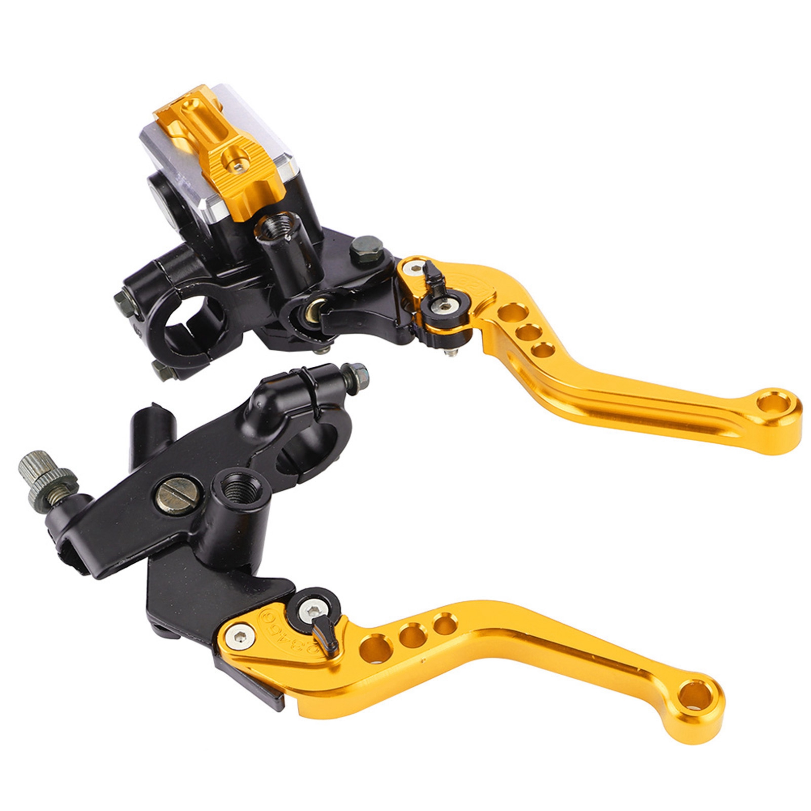 1 Paar 7/8"(22mm) Universal Motorrad Bremskupplungs-hauptzylinder-reservoirhebel Gold