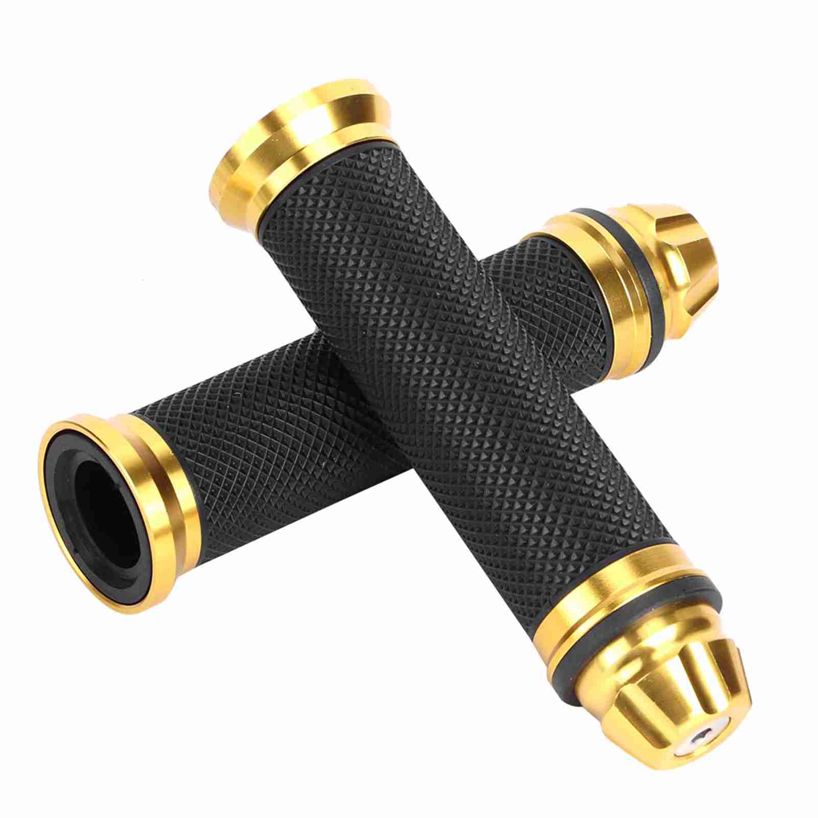 Motorrad Cnc Aluminium Gummi Lenker Handgriffe Für 7/8" Lenker Fahrrad Fahrrad Golden