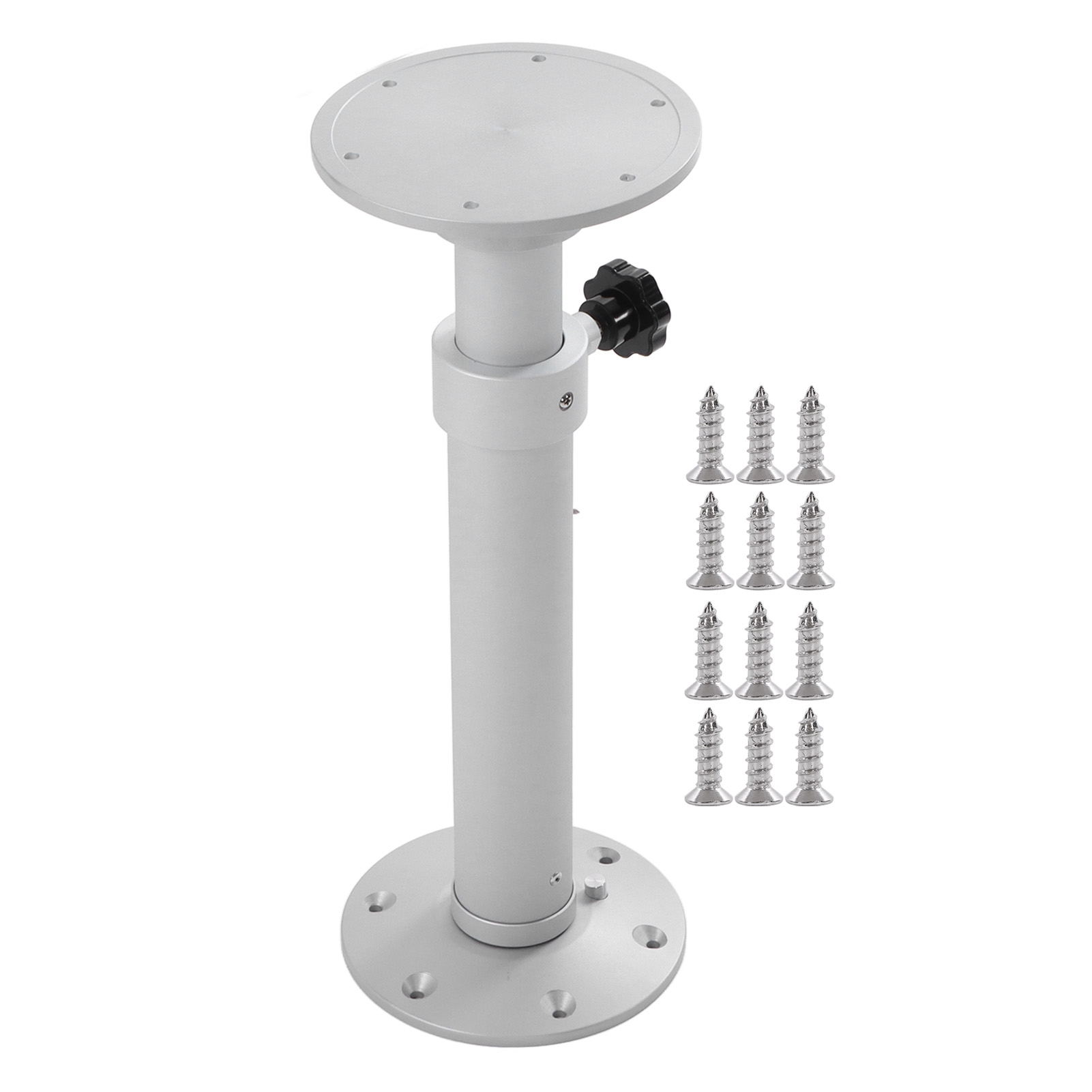Abnehmbares Tischbein, 445–685 Mm, Höhenverstellbar, Teleskop-aluminiumlegierung, Mattsilberfarben, Für Wohnmobil, Yacht, Wohnmobil