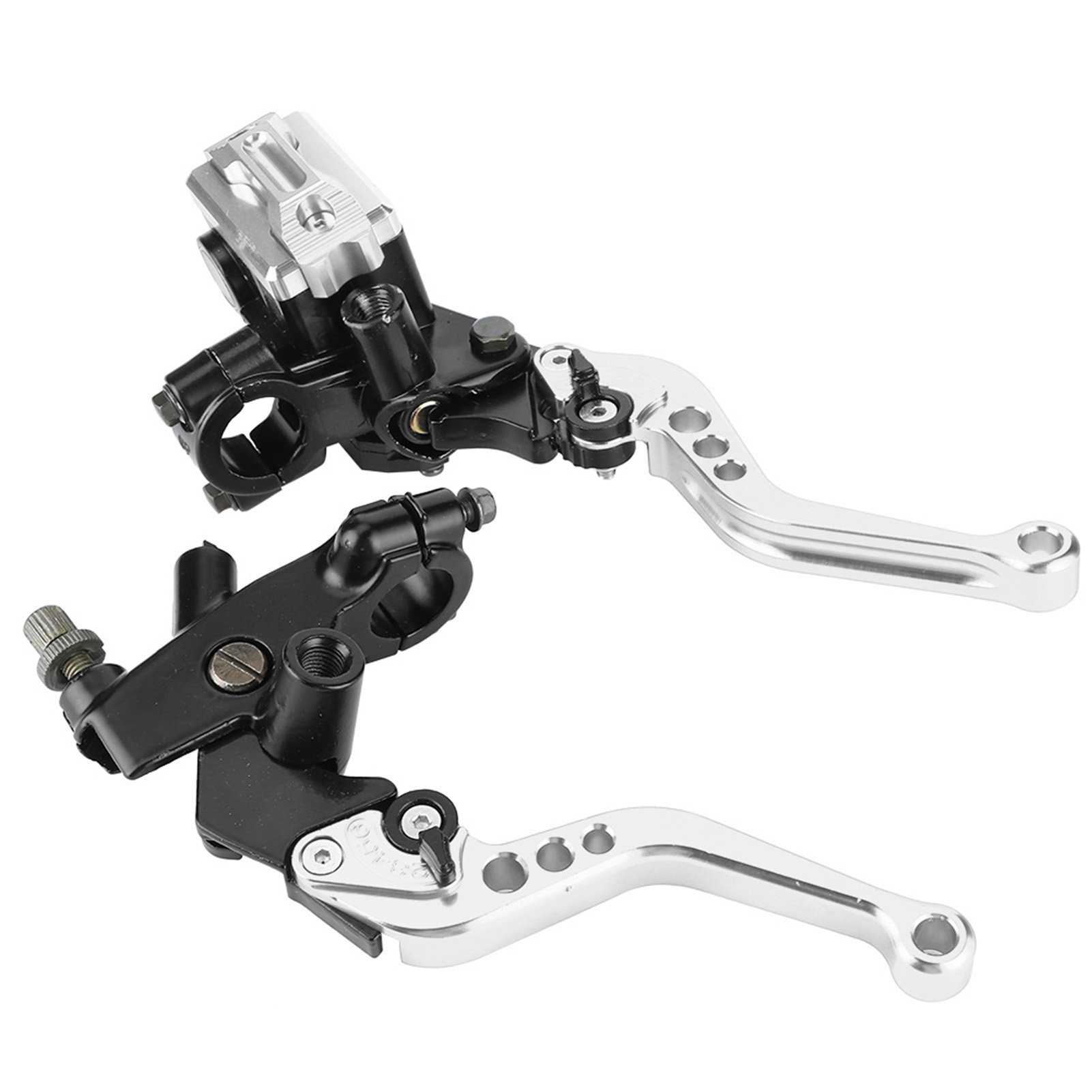 1 Paar 7/8"(22mm) Universal Motorrad Bremskupplungs-hauptzylinder-reservoirhebel Silber