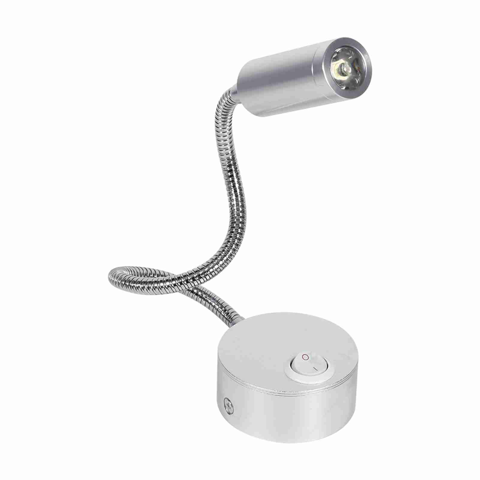 Ac85-265v 3w Warmweiße Led-lese-studienbettlampe Mit Schwanenhals-aus/ein-schalter (3w Weiß)