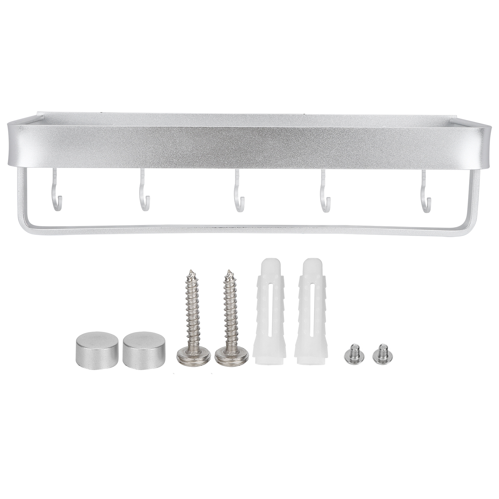 Badezimmerregal, Wandmontage, Platz, Aluminium, Dusche, Einlagig, Shampoo-lagerregal, 50 Cm, Ware Mit Hängestange Und Haken