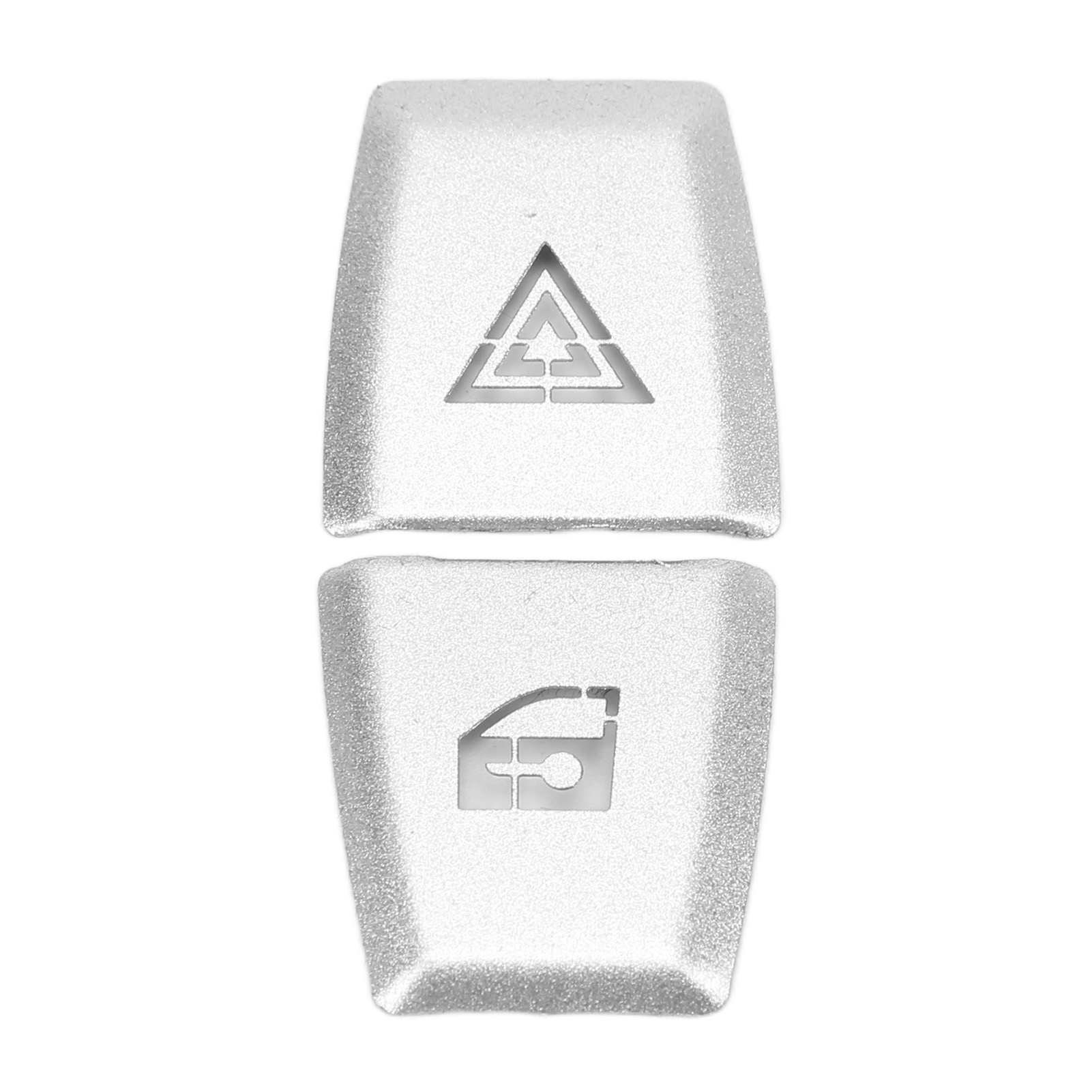 2 Stück Doppel-blinkschalter-tasten-aufkleber, Dekorativer Patch, Silberfarbene Aluminiumlegierung, Auto-anpassungen, Ersatz Für X3 E83 2006–2010