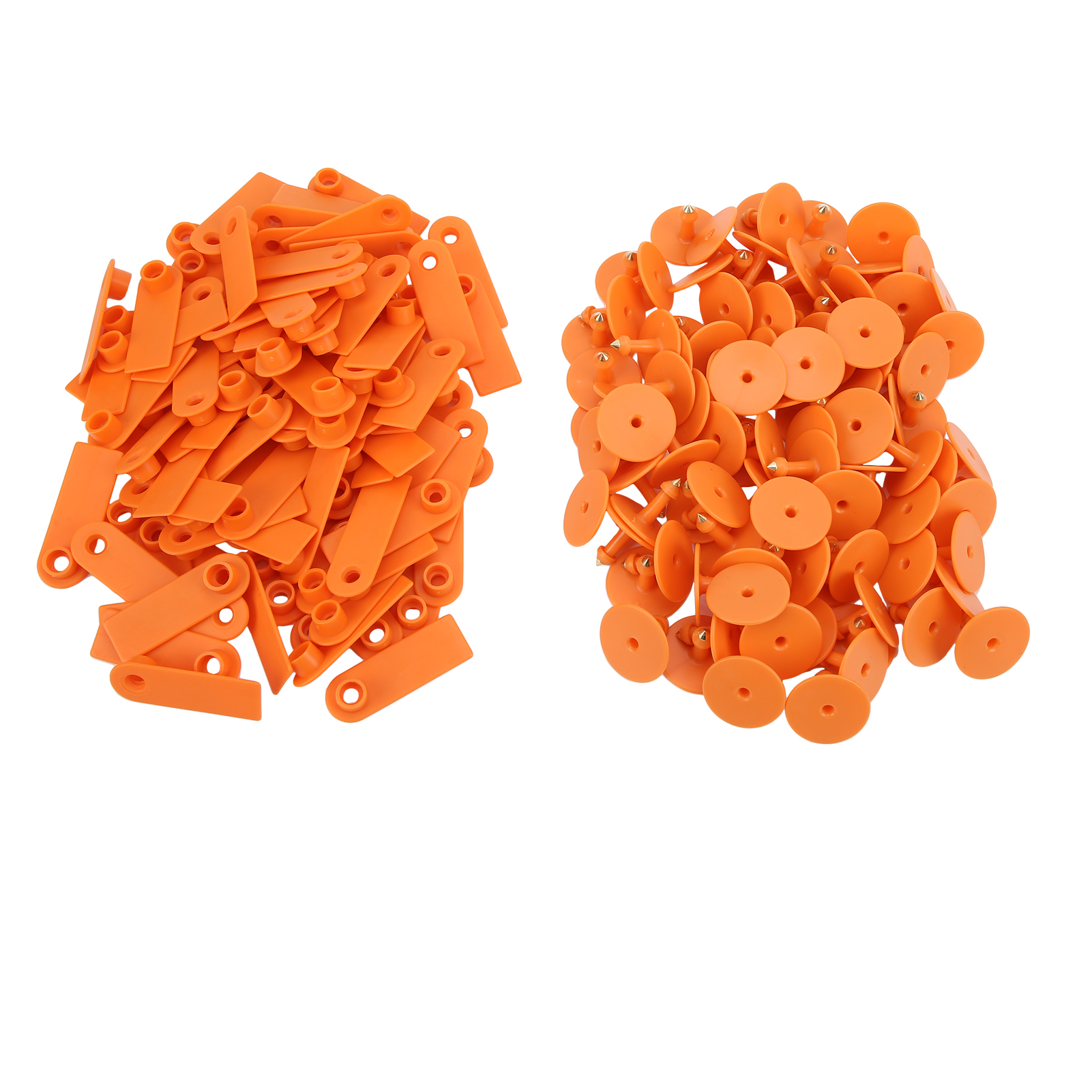 100 Stück Tier-ohrmarken, Blanko, Ziege, Schaf, Schwein, Vieh, Tpu Für Nutztiere, Ohne Buchstaben, Orange