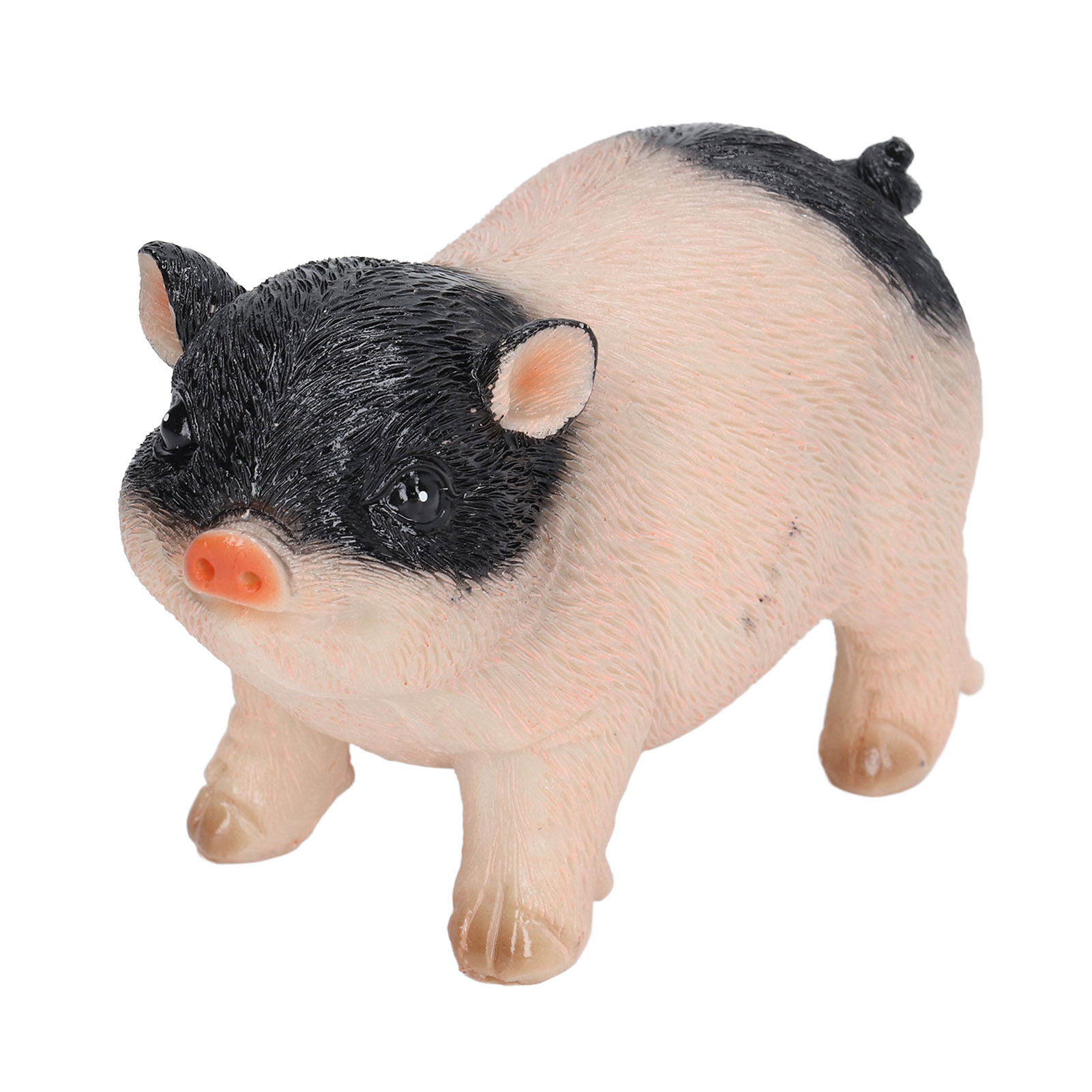 Niedliche Schwein-gartenstatue, Kunstharz, Tiere, Figur, Outdoor-skulptur, Rasen-ornament, Mini, Rosa, Schwarz