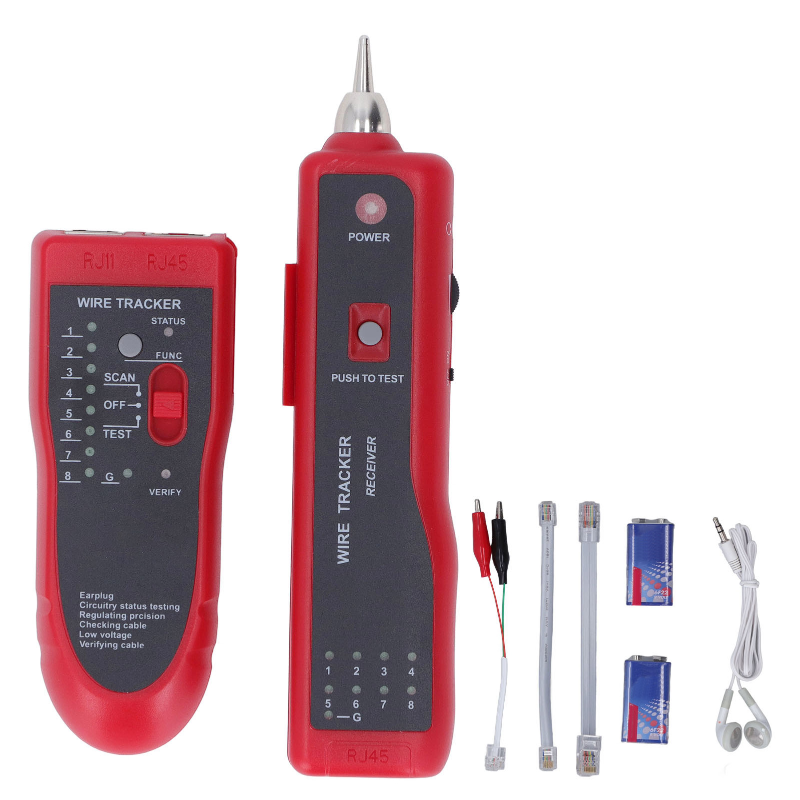 Wire Tracer Receiver Kit Netzwerkkabeltester Leitungsfinder Für Telefontests Mit Kopfhörer