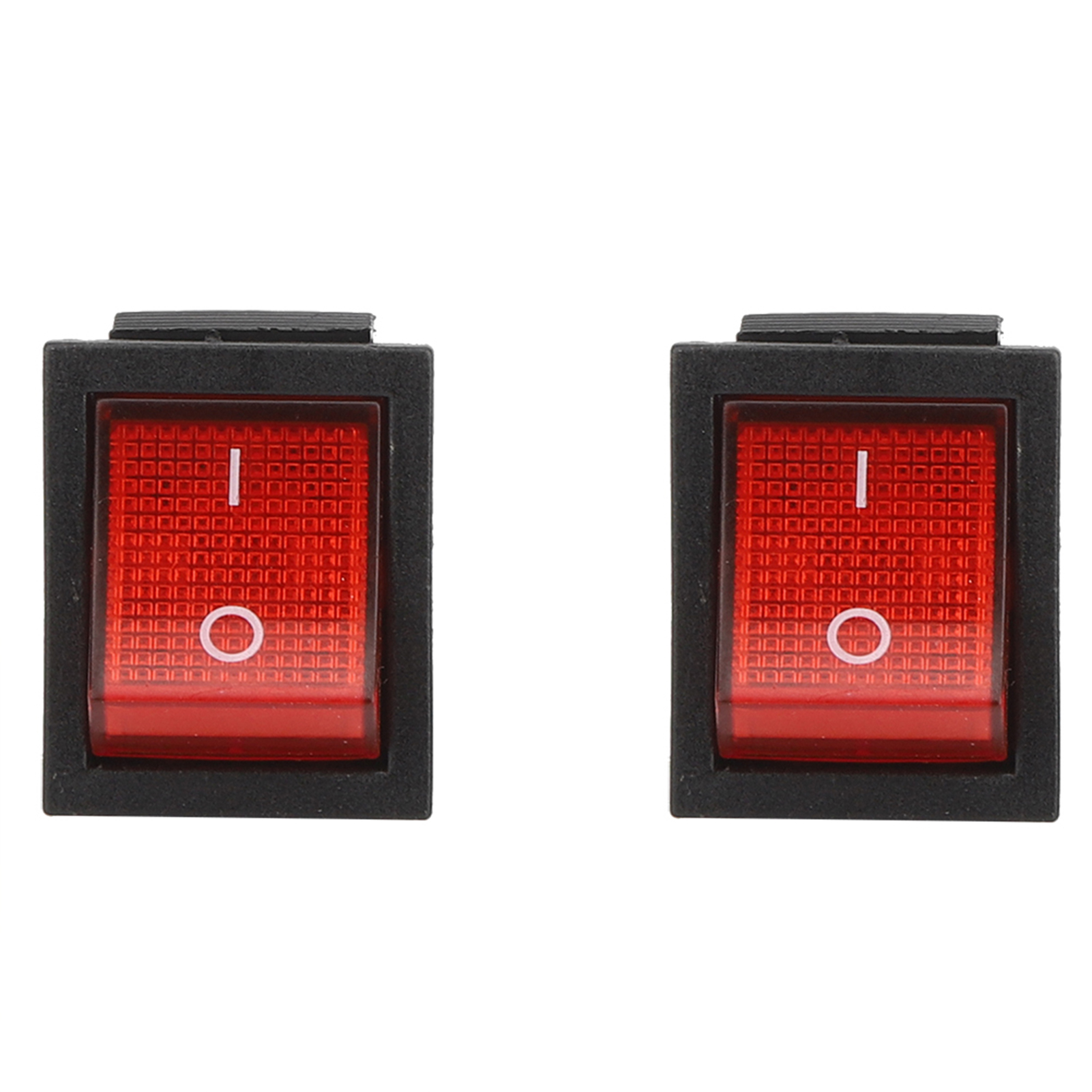 5 Stück Wippschalter 16 A 250 V 4-polig Mit Rotem Licht, Industrielles Steuerungszubehör, 31 X 25 Mm