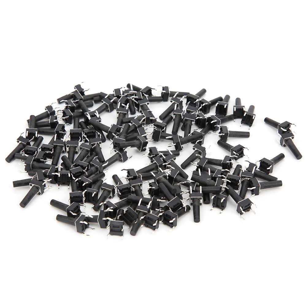 100pcs Momentary Tactile Switch Micro Button Engineering Plastic Dc12v 50ma Dip 6 X 15mm