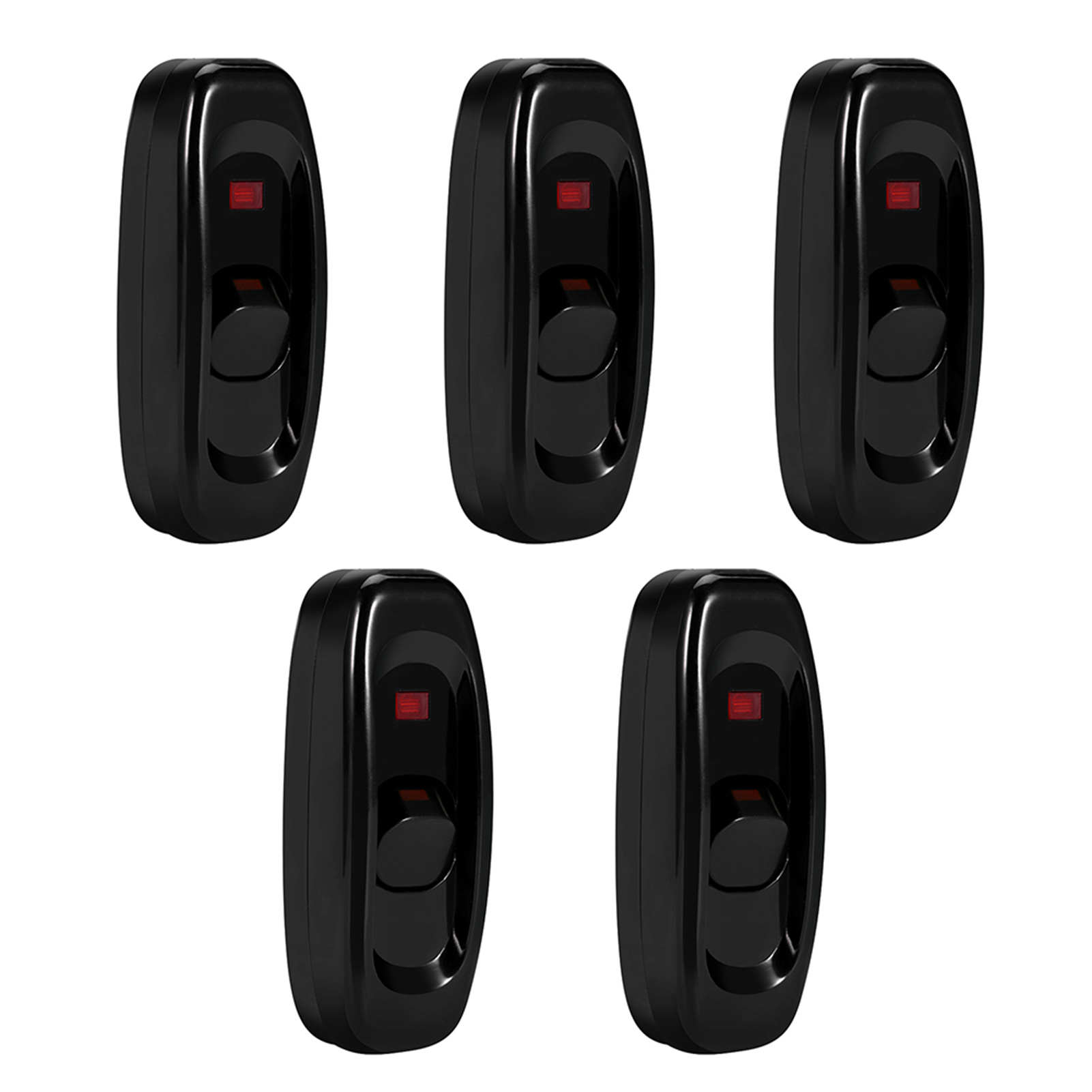 Ac 250 V 10 A Inline On/off Tisch Schreibtisch Lampe Kabel Kabel Schalter Mit Led-anzeige Licht Schwarz