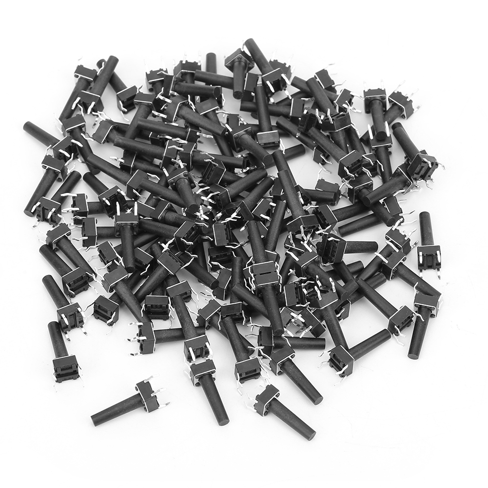 100 Stück Taktiler Tastenschalter, Industrielles Zubehör, Hohe Empfindlichkeit, Dip, 6 X 17 Mm