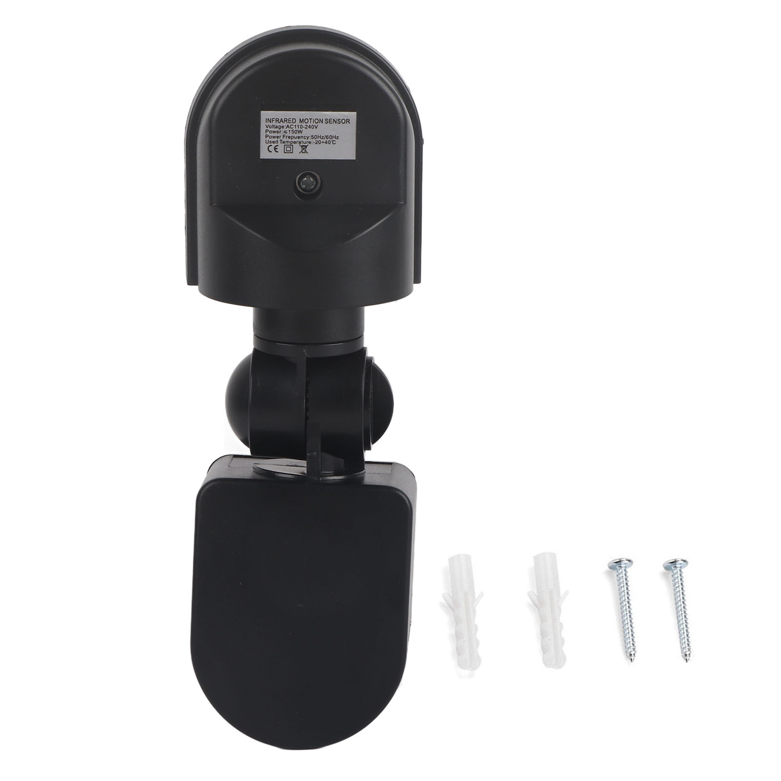 110v-240v Einstellbarer Pir-körperbewegungs-infrarotsensor-detektor-glühbirnenschalter (schwarz)