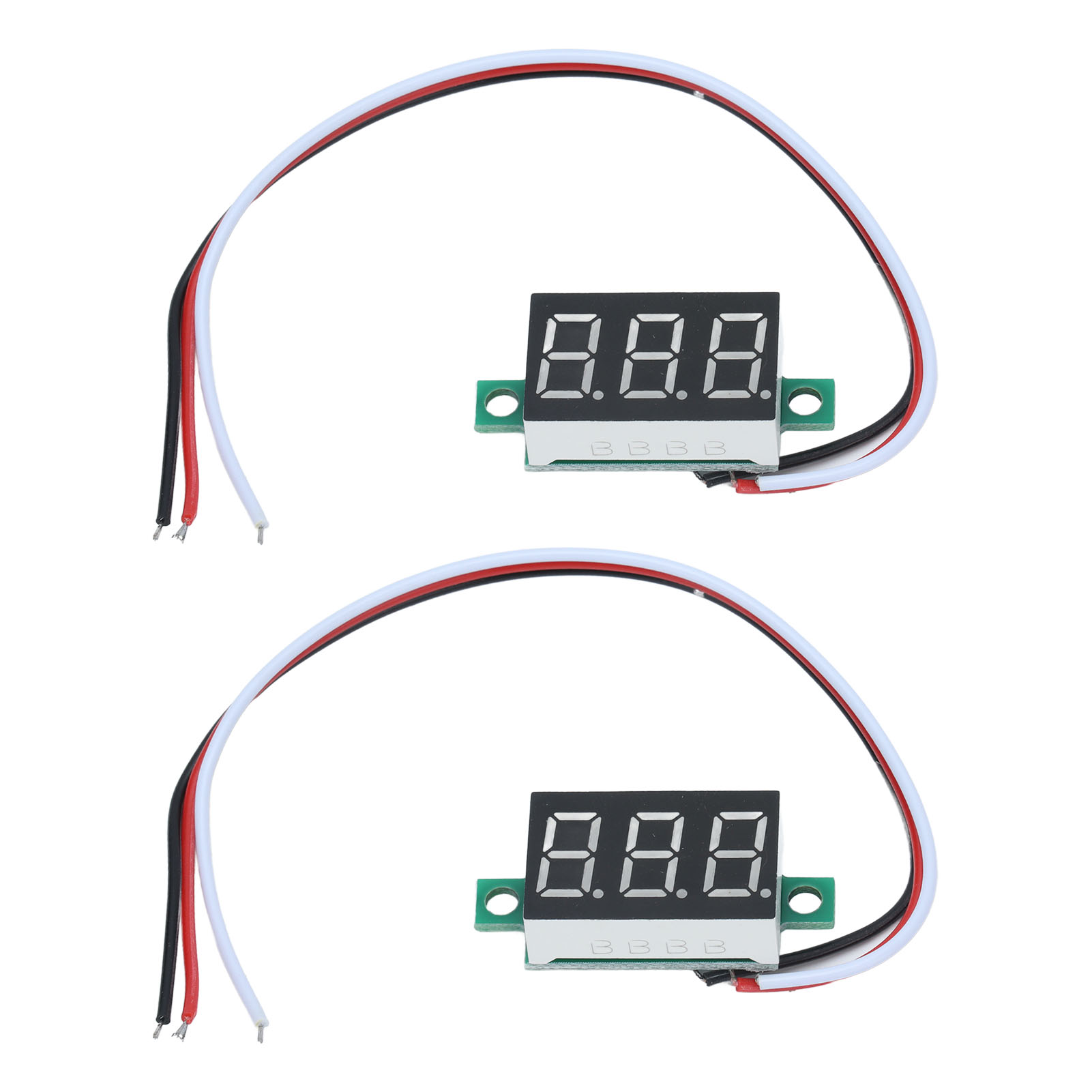 2 Stück Mini-digitalvoltmeter 3-draht-gleichspannungsprüfer 0,36 Zoll Led 0,00 V-30,0 V Verpolungsschutz