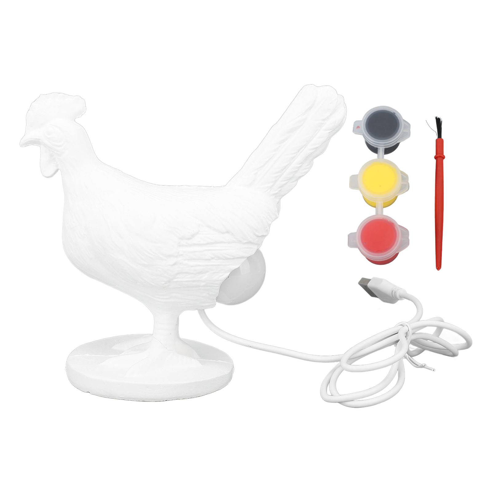 Diy-led-schreibtischlampe Aus Kunstharz Mit Hühner- Und Ei-motiv, Warmes Licht, 5v-usb-anschluss, Originelles, Lackierbares Design, Ideal Für Nachttisch Oder Schreibtisch.
