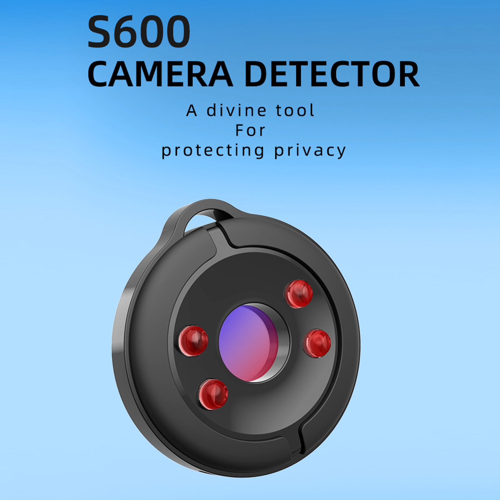Toivize S600 Detektor Für Versteckte Kameras, Kompaktes, Kabelloses Infrarot-spionageabwehrgerät, Weiß, Für Reisen, Hotel, Büro, Datenschutz