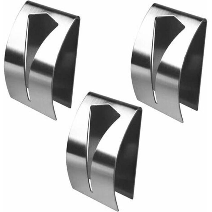 Klebe-handtuchhalter – 3er-set – Edelstahl – 5 X 7,5 Cm – Silber – Bohrfrei – Modernes Design