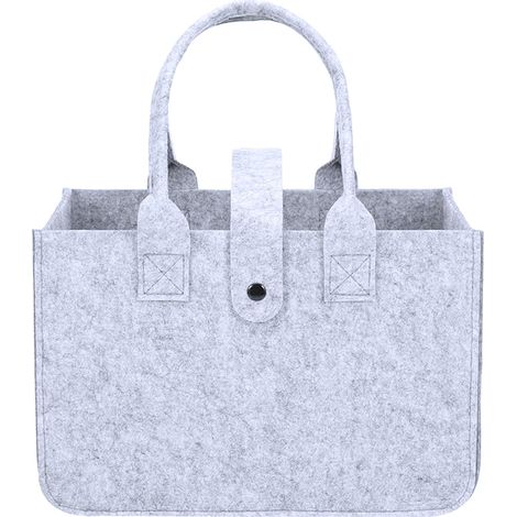 Filz-einkaufskorb Mit Klappbarem Griff – 30 X 20 X 18 Cm – Kleiner Aufbewahrungskorb – Grau – Handtasche Für Einkäufe, Ausflüge, Aufbewahrung, Picknicks, Arbeit