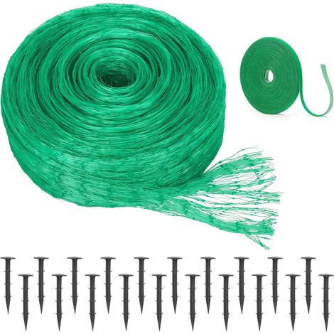 M X 10 M Vogelschutznetz, Gartennetz-set Mit 20 Schwarzen Bodenankern, 10 M Pflanzenband, Für Teich, Pflanzen Und Gartenzäune, Geeignet Zum Schutz Von Erbsen (grün)