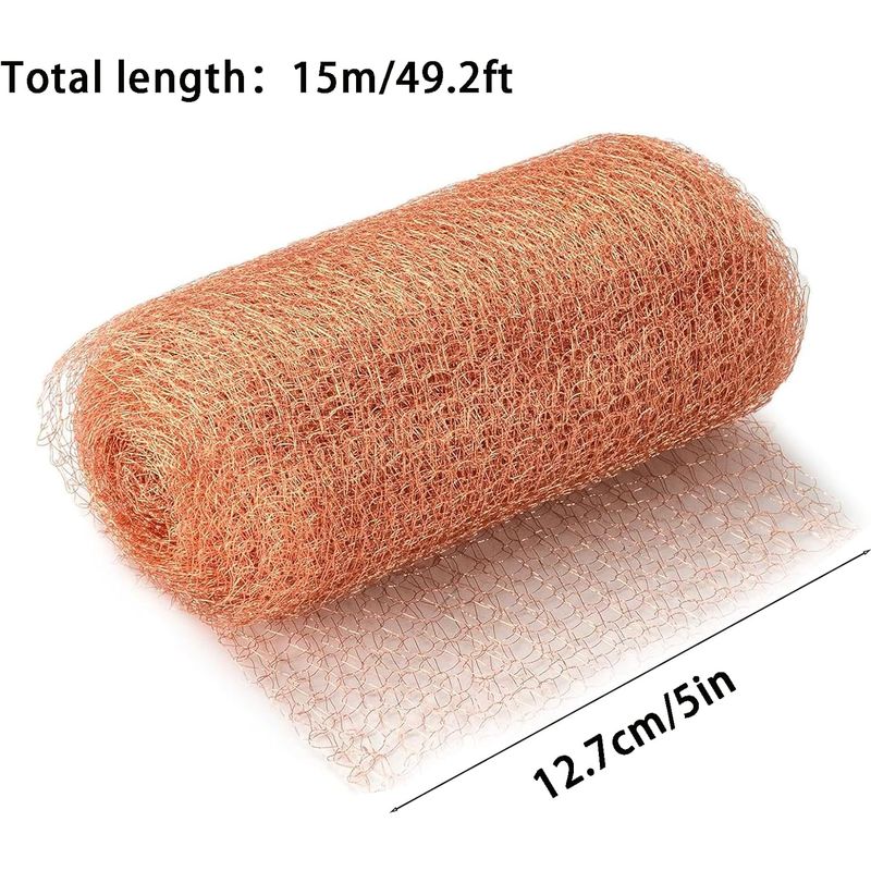 Kupfer-schneckennetz Für Gärten, 12,7 Cm X 15 M, Schneckenfalle, Kupferband, Elektrochemischer Schneckenschutz Für Gärten, Flexibles, Nagetiersicheres Netz Zum Verschließen Von Löchern