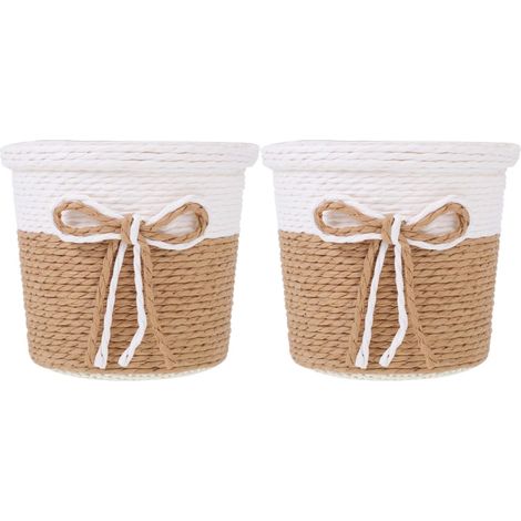 Kleine Weiden-pflanztöpfe (10,5 Cm) – Geflochtener Zimmerpflanzenkorb Mit Wasserdichter Auskleidung – Mini-blumentopf Aus Rattan Im Bohème-stil Für Sukkulenten, Büro, Badezimmer