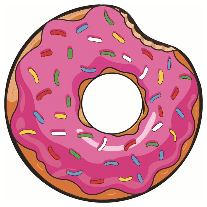 Serviette De Plage – – Kreislaufwirtschaft – Donut-muster – Mehrfarbig – 150 Cm