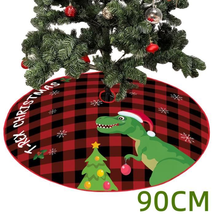 Weihnachtsbaumrock - Dinosaurier - Rot - 90 Cm - Stoff Und Plüsch - Wiederverwendbare Dekoration