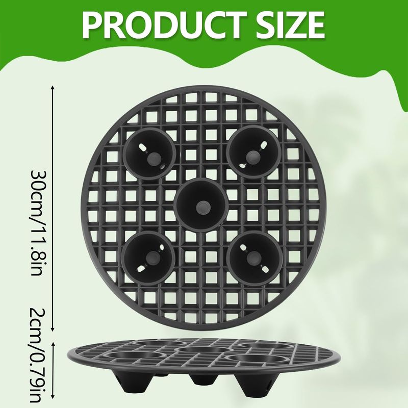 6-teiliges Set Pflanzenstützen Für Topfpflanzen, 30 Cm Drainagegitter, Runde Netzmatte, Untersetzer Aus Kunststoff, Blumentöpfe, Netzpolster Für Drinnen, Bonsai Und Draußen, Schale