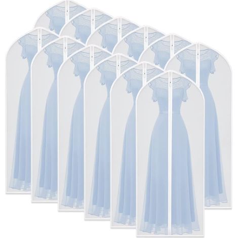 Kleidersäcke, 12 Stück, Transparent, Wasserdicht, Staubdicht, Aufbewahrungsbeutel Für Kleider, Anzüge, Abendkleider, Waschbar, Mit Reißverschluss