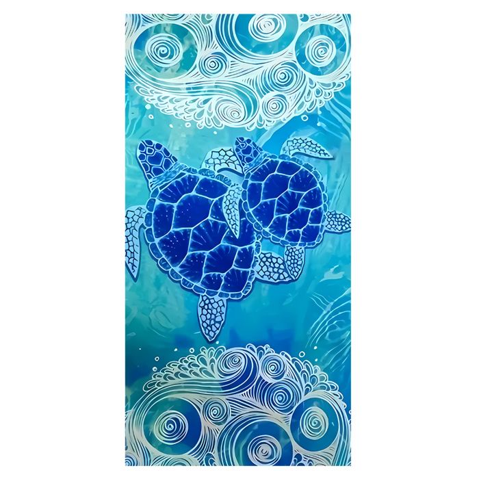Mikrofasertuch Für Den Strand 80x160 Cm – Leicht Und Weich, Mit Schildkrötenmotiv.