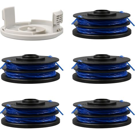 Ryobi Rac123 Ersatzspule Für Freischneider - Kompatibel Mit Rlt4027, Rlt4125, Rlt5027, Rlt6030, Rlt5127, Rlt6130 (5 Spulen + 1 Abdeckung)
