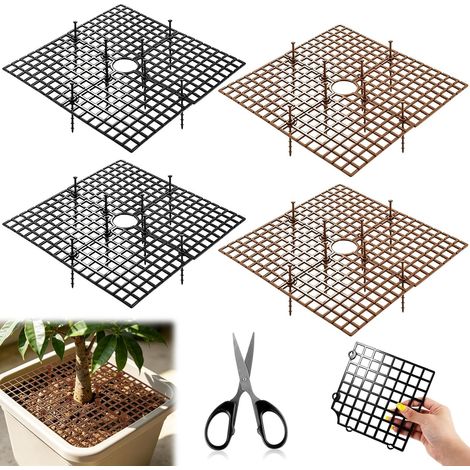 4-teiliges Pflanzenschutzgitter, Katzensicherer Pflanzenschutz, 30 Cm Quadratisches Blumentopfgitter, Umweltfreundlicher Schutz Für Zimmerpflanzen, Ungiftig, Sicher Für Kinder Und Haustiere