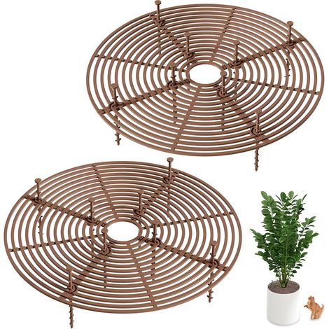 Blumentopfschutz, Tianher 2 Stück Großes, Zuschneidbares Blumentopfnetz Mit Tiefen Stäben, Blumentopfabdeckung, Haustierfreundlich (30 Cm)