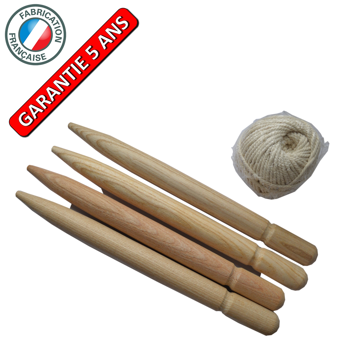 35 M Lange Schnur Mit 4 Holzheringen (30 Cm) – 2 Mm Baumwollseil Outils Perrin