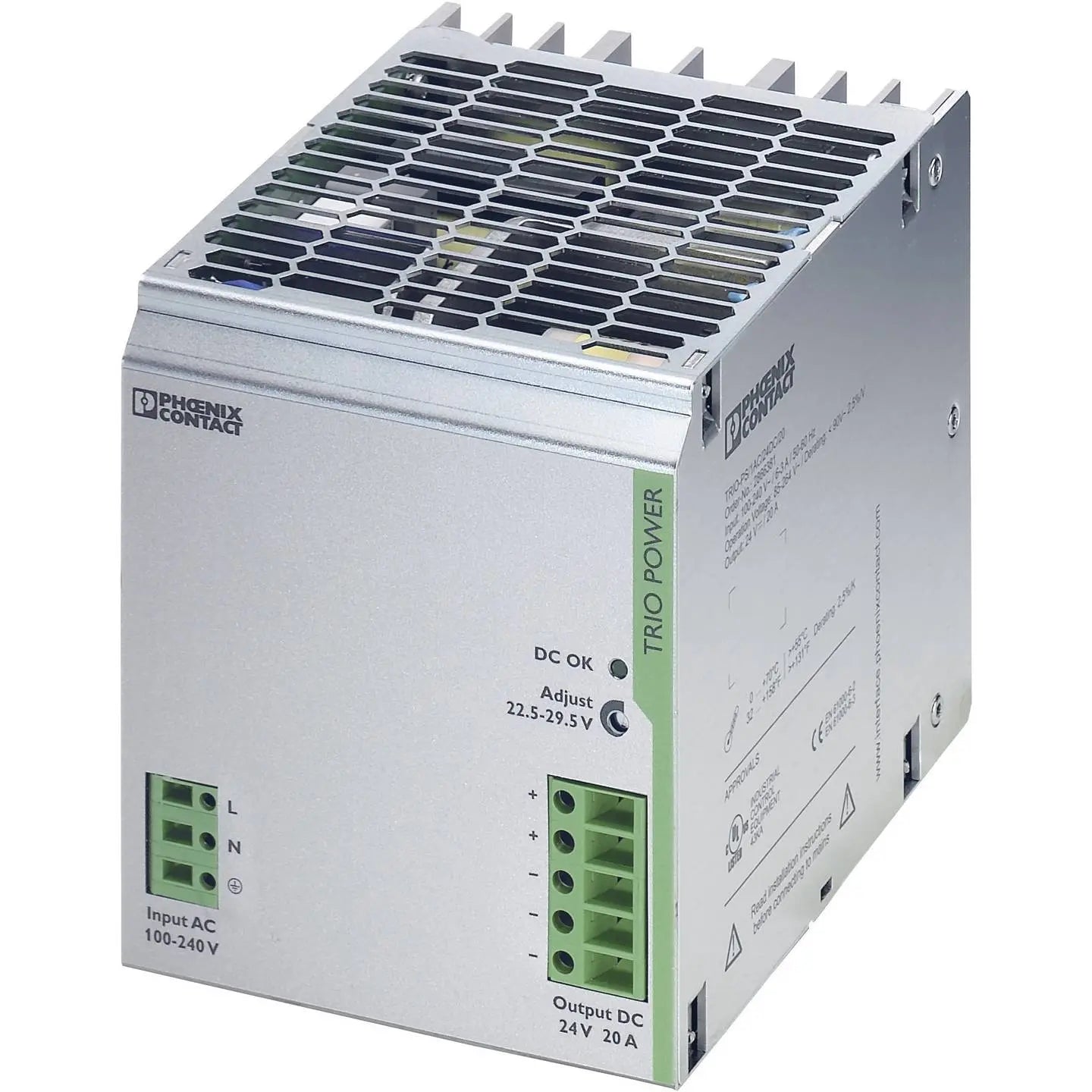 [gebraucht] B-ware Phoenix Contact Hutschienen Netzteil Schaltnetzteil Strom 24 V Dc 20 A 480 W