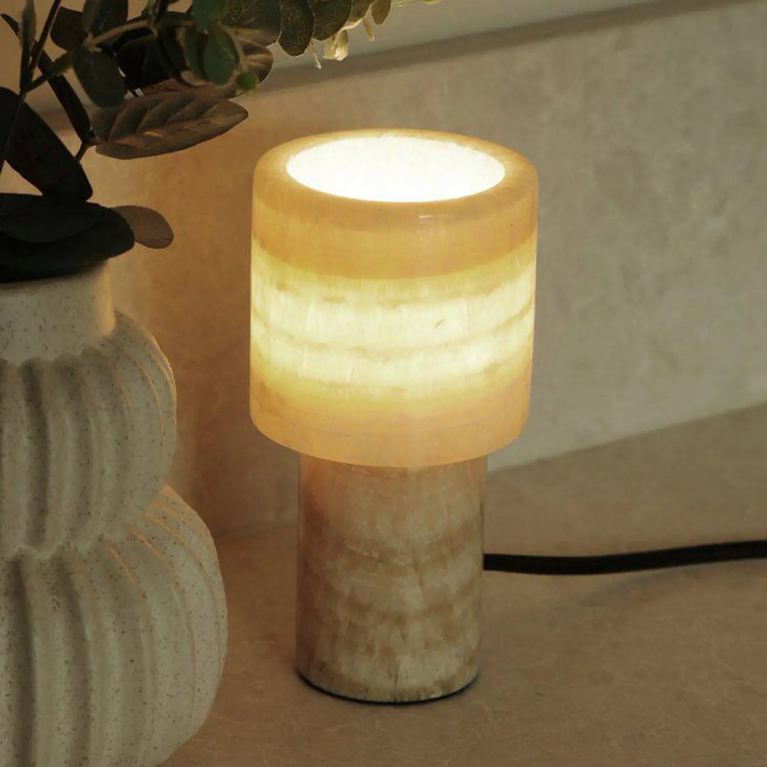 [gebraucht] B-ware Pr Home Tischleuchte Lampe Lucie Marmor Creme Leuchte H16cm G9 Schalter