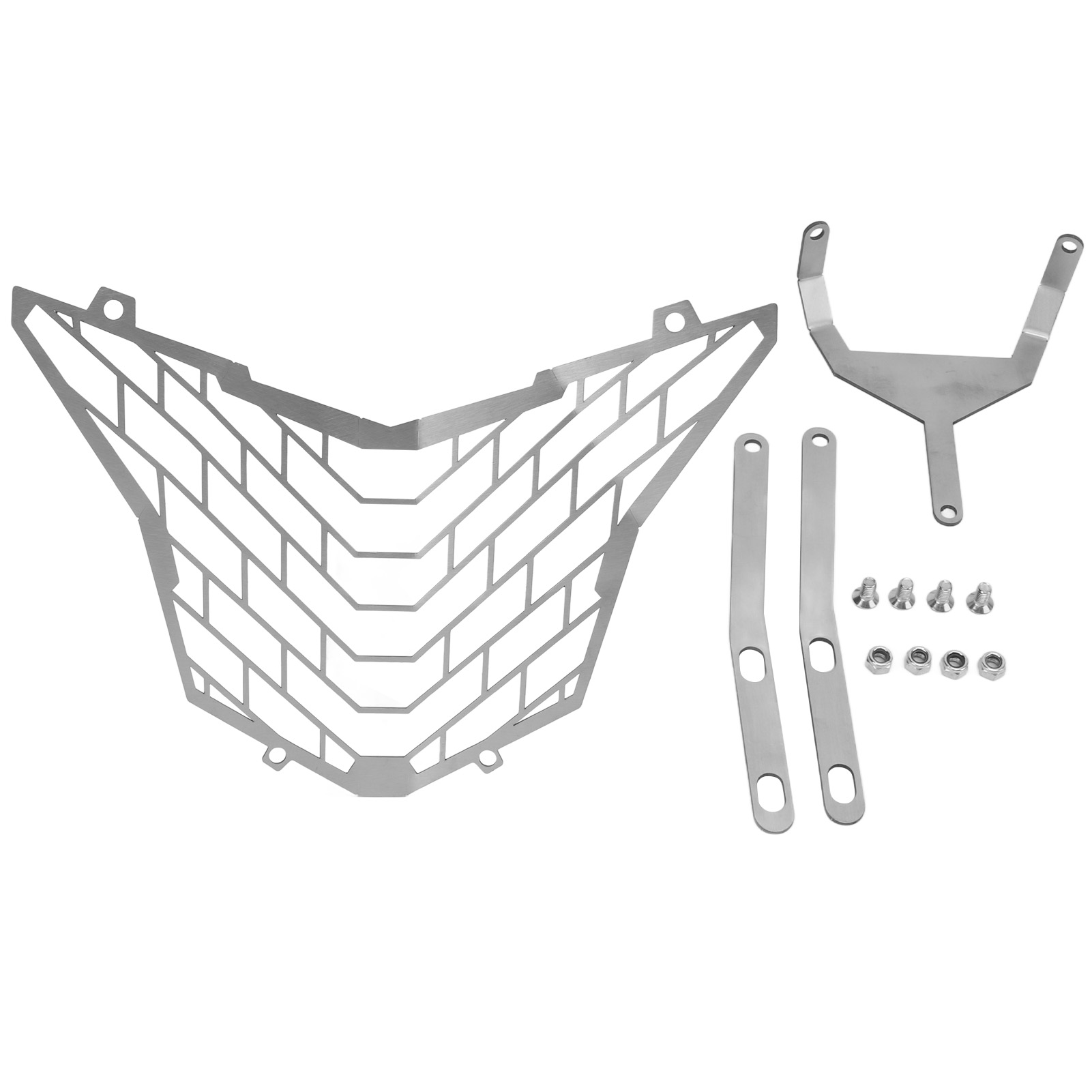 Motorradscheinwerferschutz Aus Silbernem Edelstahl