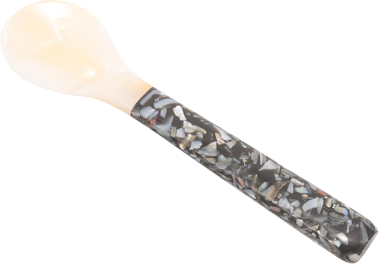 Löffel Für Kaffee Und Eiscreme Schwarzes Blumenmuster