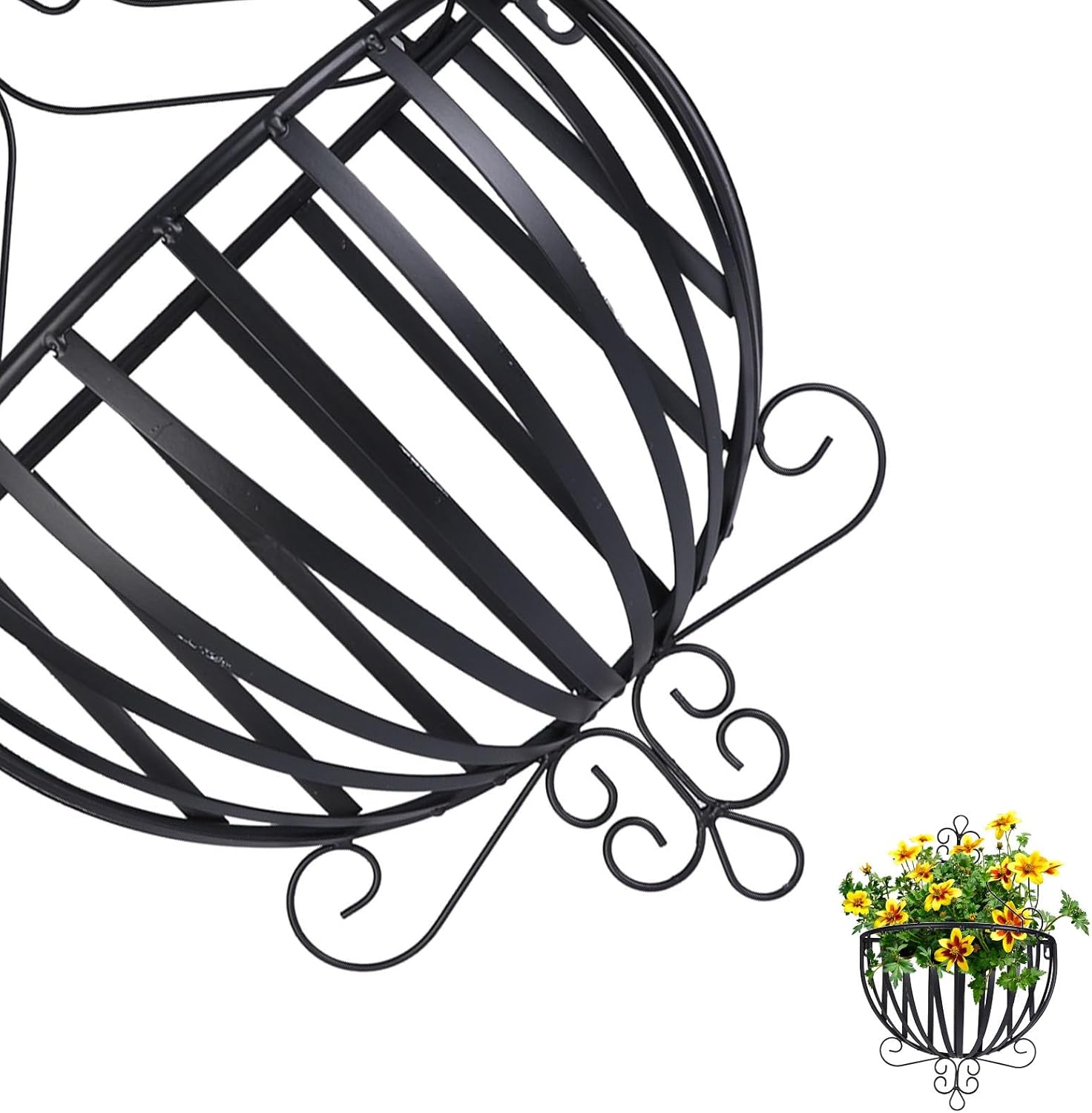 Halbkreisförmiger Blumenständer Aus Eisen Mit