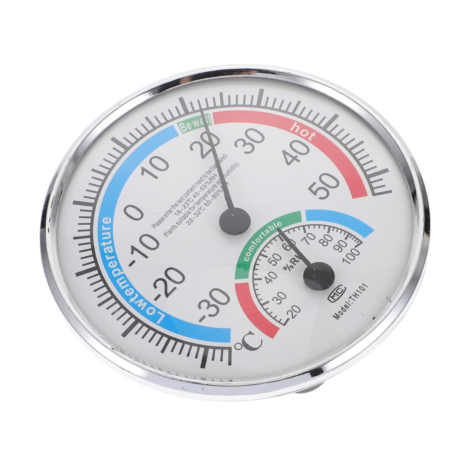 Innenthermometer Hygrometer Aus Metall In Silber Mit