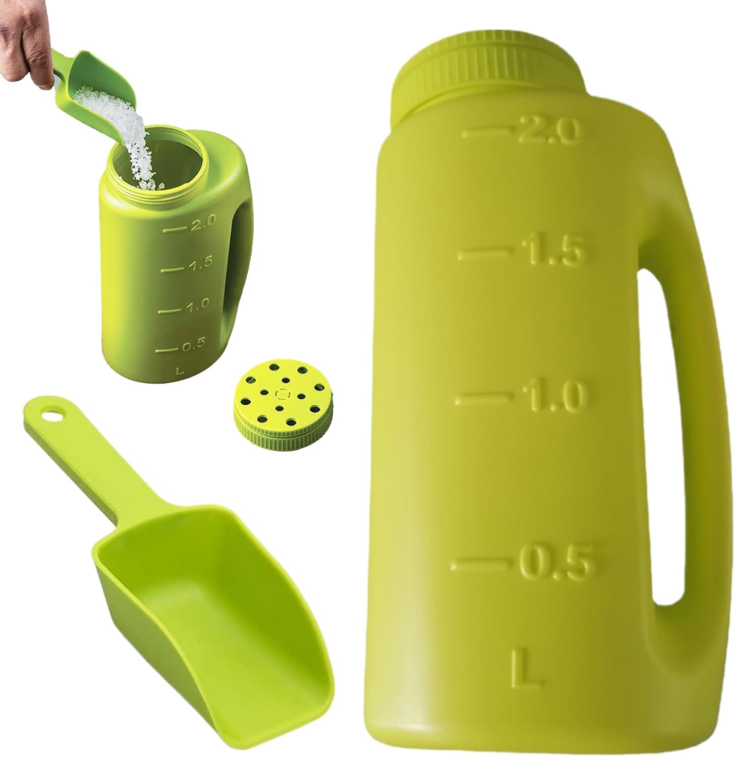 Salzstreuer 2 Liter Futterflasche Variabler Durchflussmesser