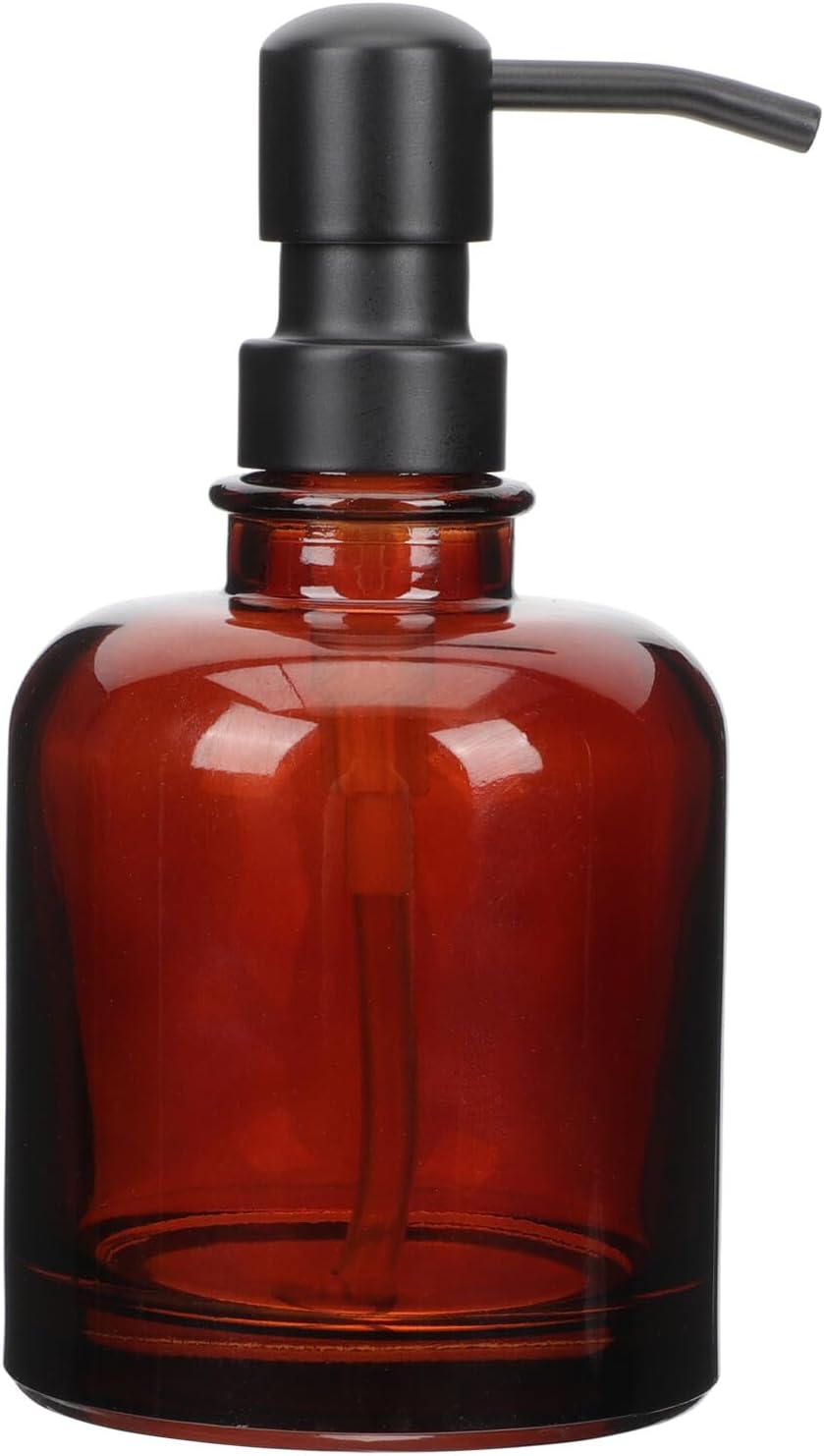 Und Shampoo Spender Aus Bernsteinfarbenem Glas Mit